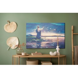 Leinwandbild Jesus Steht Am Meeresufer