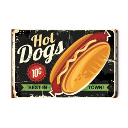 Leinwandbild Hot Dogs-Weinlese