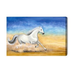 Leinwandbild Ein Pferd Im Galopp In Der Wüste