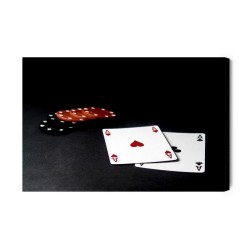 Leinwandbild Pokerkarten Und Chips