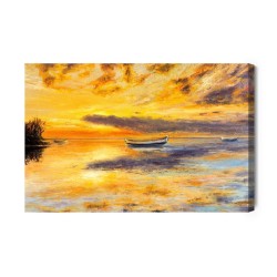 Leinwandbild Sonnenuntergang Auf Ruhiger See