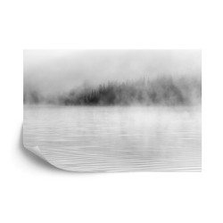 Fototapete Nebel Auf Dem Wasser In Schwarz-Weiß