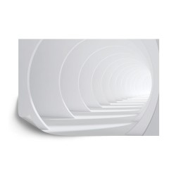 Fototapete Abstract White Bent 3D Tunnel