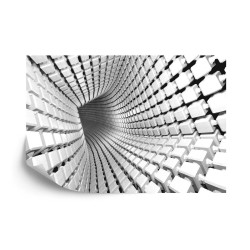 Fototapete Abstract Geometric Background With A Tunnel Going To Perspective. 3D Render