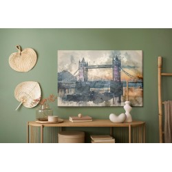 Leinwandbild Die Mit Wasserfarben Gemalte Ansicht Der Tower Bridge