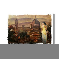 Leinwandbild Die Frau Im Hintergrund Der Kathedrale Von Florenz