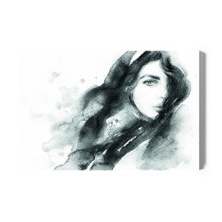 Leinwandbild Ein Frauenporträt In Schwarz-Weiß