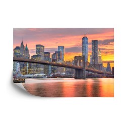 Fototapete Lower Manhattan Skyline And Brooklyn Bridge