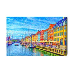 Leinwandbild Der Nyhavn-Kanal Im Zentrum Von Kopenhagen