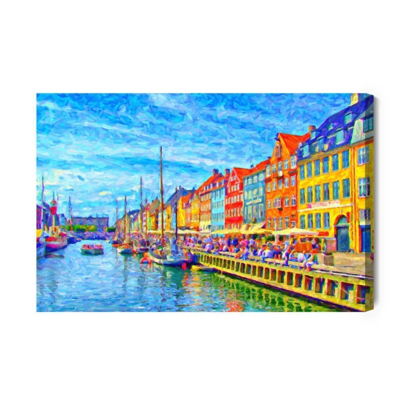 Leinwandbild Der Nyhavn-Kanal Im Zentrum Von Kopenhagen
