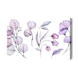 Leinwandbild Violett-Rosa Blätter Und Blüten