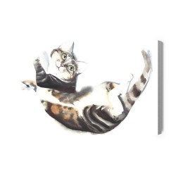 Leinwandbild Katze Mit Aquarell Gemalt