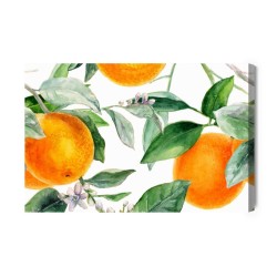Leinwandbild Orangen An Den Ästen