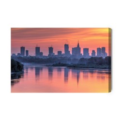 Leinwandbild Warschau Und Der Sonnenuntergang