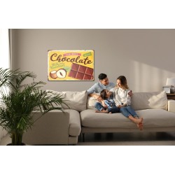 Leinwandbild Schokolade Mit Nüssen Und Retro-Schriftzug