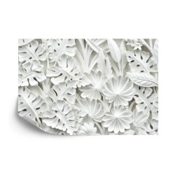 Fototapete 3D Blätter Weiß