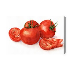 Leinwandbild Tomaten Mit Aquarellfarben Gemalt