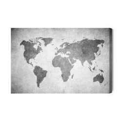 Leinwandbild Dekorative Weltkarte In Grautönen