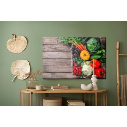 Leinwandbild Gemüsekorb Auf Dem Tisch