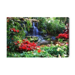 Leinwandbild Wasserfall In Einem Tropischen Garten