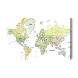 Leinwandbild Politische Weltkarte