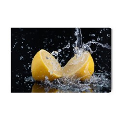 Leinwandbild Zitronen Im Wasser