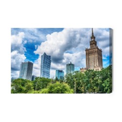 Leinwandbild Wolkenkratzer In Warschau