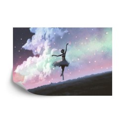 Fototapete Ballerina Tanzen Auf Dem Hintergrund Des Nachthimmels