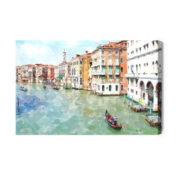 Leinwandbild Gondeln Und Gebäude In Venedig