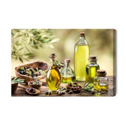 Leinwandbild Olivenöl Mit Gewürzen
