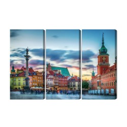 Mehrteiliges Bild Panoramablick Auf Das Königsschloss In Warschau