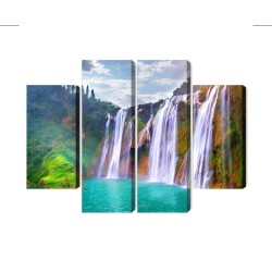 Mehrteiliges Bild Der Wasserfall In Luoping