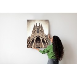 Poster Kirche Sagrada Familia Im Vintage-Stil