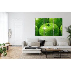 Mehrteiliges Bild Grüne Äpfel Im Makromaßstab