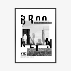 Poster Schwarz-Weiß-Collage Brooklyn Nyc