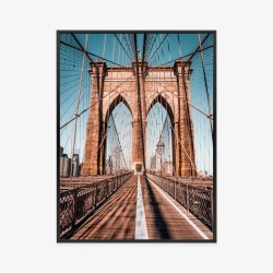 Poster Brooklyn Bridge Mit Blauem Himmel Im Hintergrund