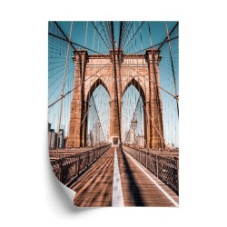 Poster Brooklyn Bridge Mit Blauem Himmel Im Hintergrund