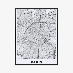 Poster Straßen Von Paris Aus Der Vogelperspektive - Plan