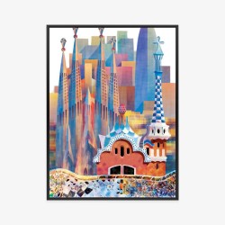 Poster Die Berühmte Architektur Der Barcelona-Abstraktion