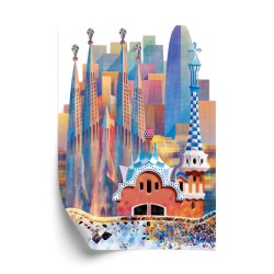 Poster Die Berühmte Architektur Der Barcelona-Abstraktion