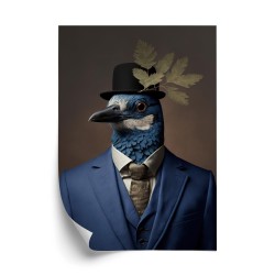 Poster Ein Vogel Im Blauen Anzug
