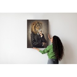 Poster Ein Mann Im Anzug Mit Löwenkopf