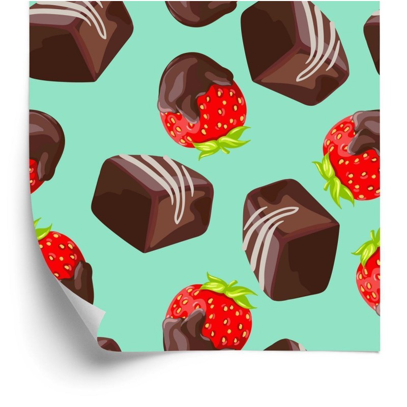 Tapete Erdbeeren In Schokolade