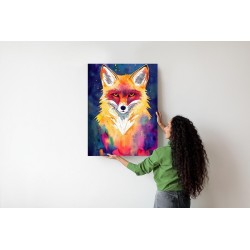 Poster Portrait Of Wild Fox Watercolor  Wallpaper Painting  Animal