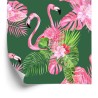 Tapete Für Das Wohnzimmer Flamingos  Vögel  Blumen  Grün