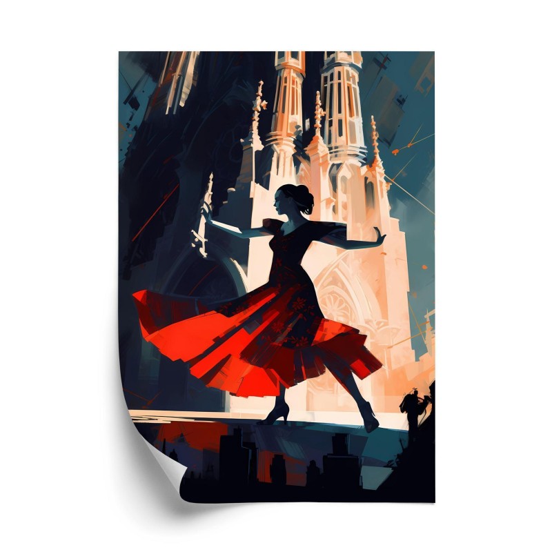 Poster Flamenco-Tänzerin In Barcelona
