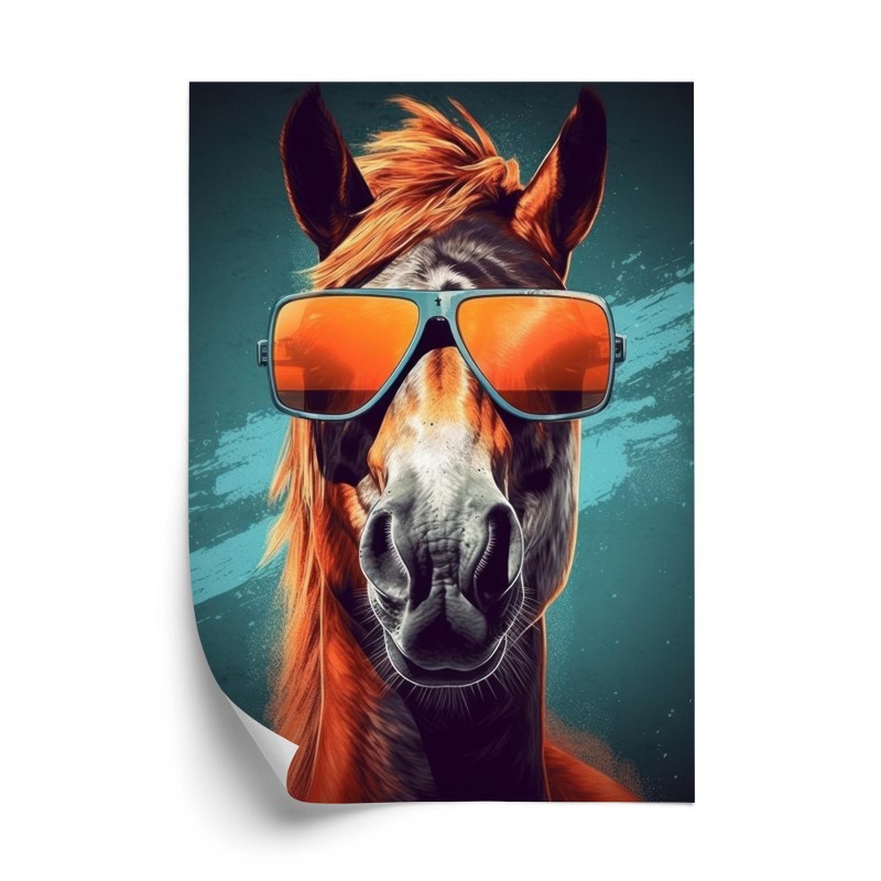 Poster Pferd Mit Sonnenbrille