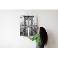 Poster Brooklyn Suspension Bridge In Den Farben Schwarz Und Weiß