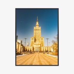 Poster Kulturpalast In Warschau Vor Blauem Himmel