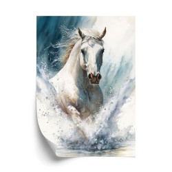 Poster Pferd Läuft Im Wasser